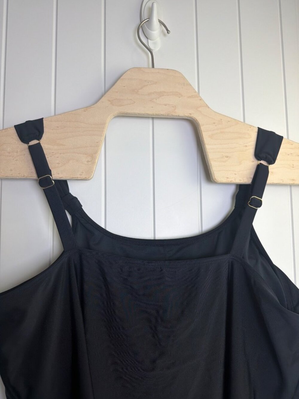 Ocean Blues Tankini Top XXL Black Adjustable Straps Swimwear New - Picture 3 of 6